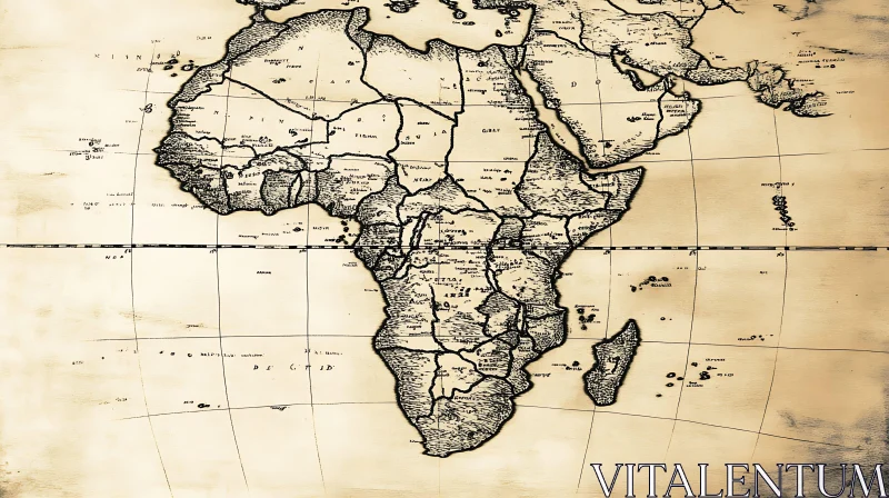 Antique Map of Africa AI Image