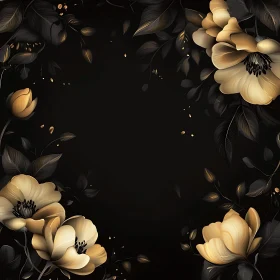 Elegant Floral Art with Golden Flowers