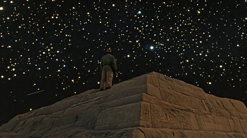 Night Sky Exploration on Ancient Pyramid