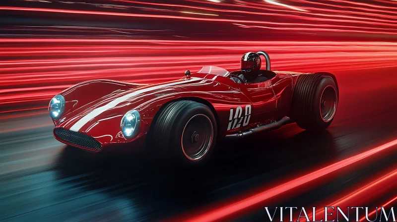 AI ART Vintage Race Car in Motion