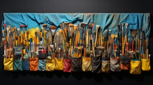 Captivating Metal Artwork: Paint Brushes and Expressive Colors