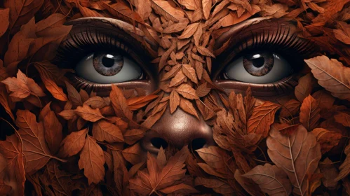 Captivating Autumn Leaves Portrait | Terracotta Illustration