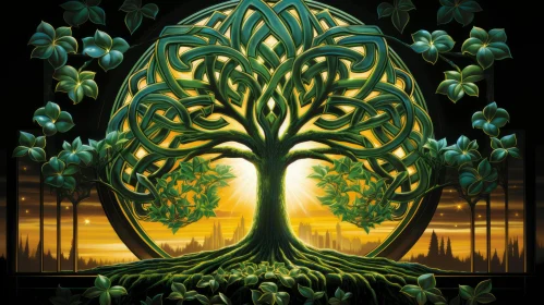 Celtic Tree: A Stage Backdrop Inspired Artwork