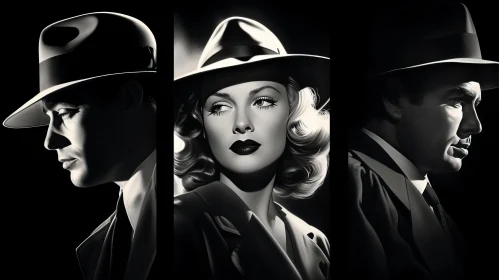 Noir-inspired Black and White Art: A Tribute to Golden Age Glamour
