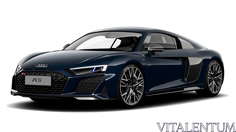 High-Performance Dark Blue Sports Car AI Image