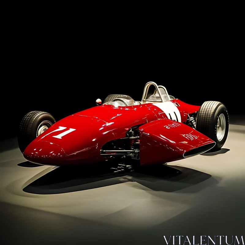 Classic Red Race Car Number 11 on Display AI Image