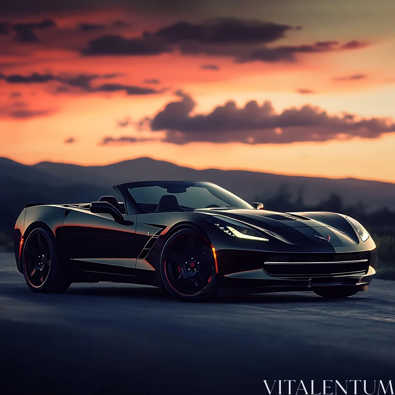 Luxury Convertible at Sunset AI Image