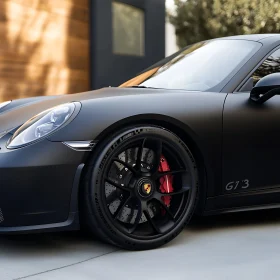 Matte Black Sports Car with Modern Design