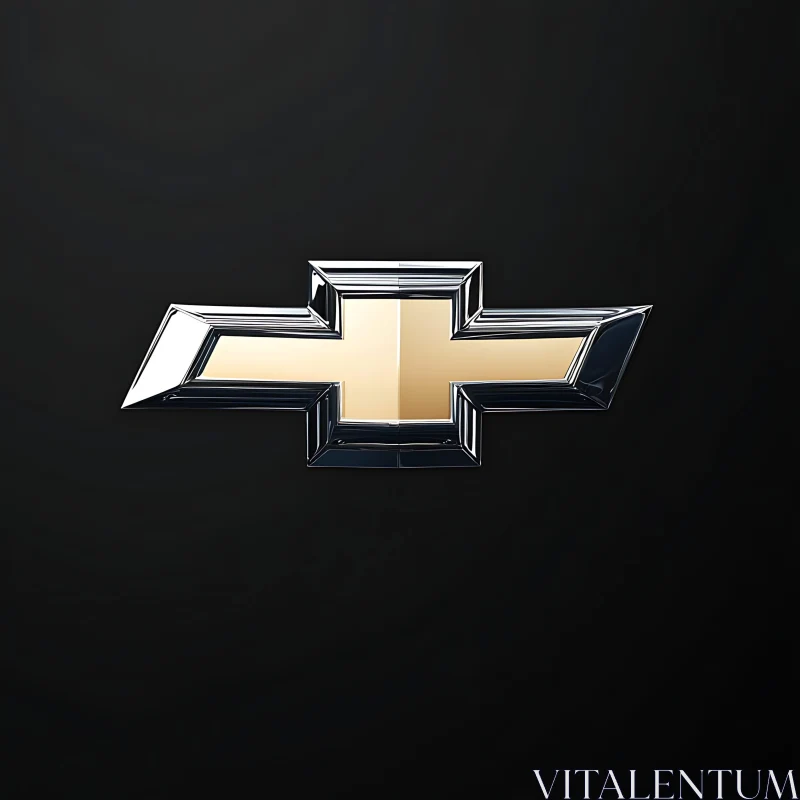 Chrome and Gold Car Emblem AI Image