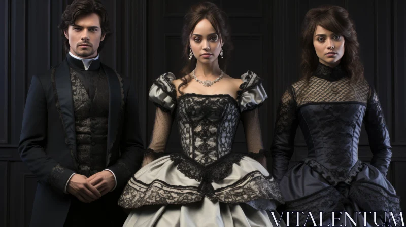 AI ART Victorian Vampires in Stylish Gowns - Timeless Beauty Rendered in Unreal Engine