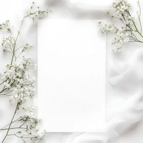 Delicate White Flowers on Fabric Background