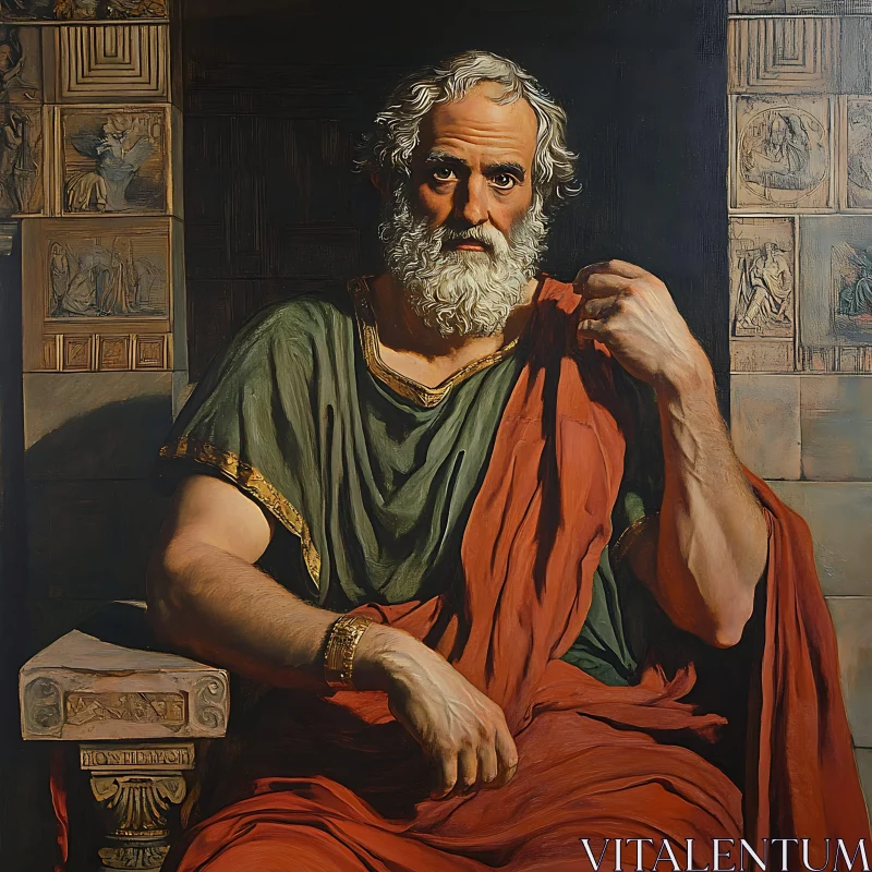 Roman Philosopher with Beard AI Image