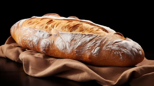 Artistic representation of a Fresh Bread Loaf on a Cloth