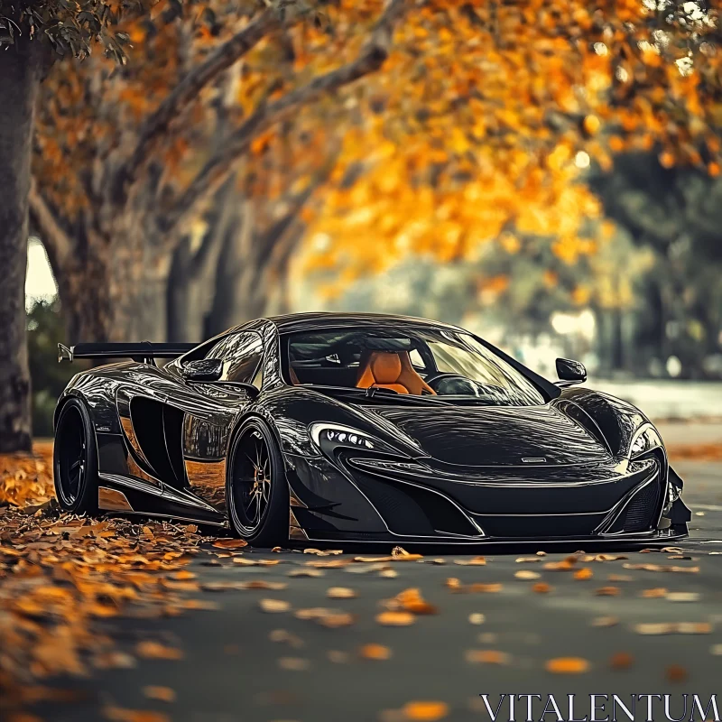 AI ART Luxury Sports Car in Fall Setting