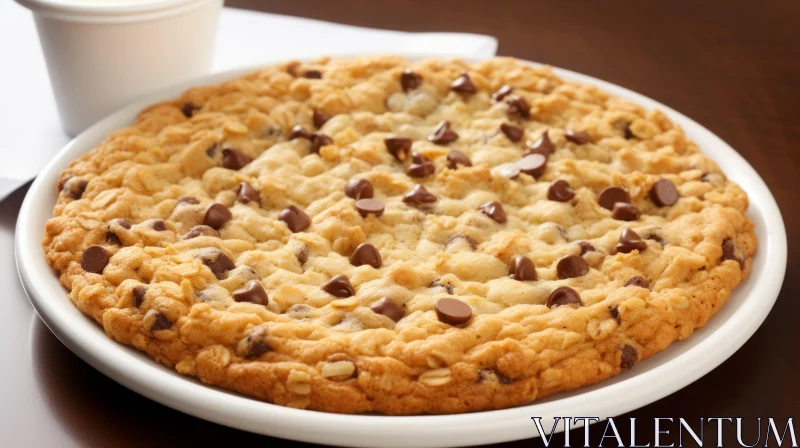 Dreamy Gigantic Chocolate Chip Cookie - A Vision of Comfort and Delight AI Image