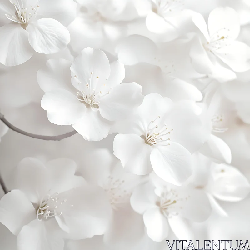 Delicate Blossom of White Flowers AI Image