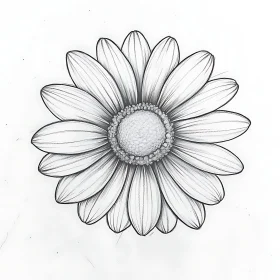 Detailed Botanical Daisy Drawing