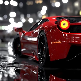 Red Sports Car in Night City