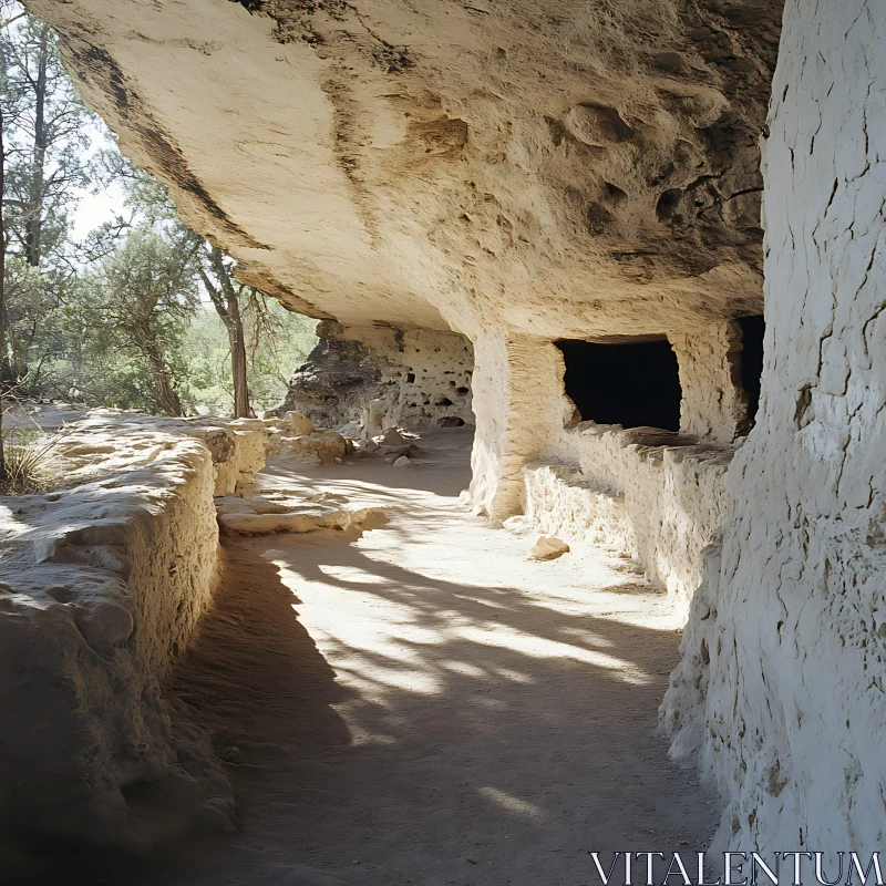 Historic Stone Cave Structure AI Image