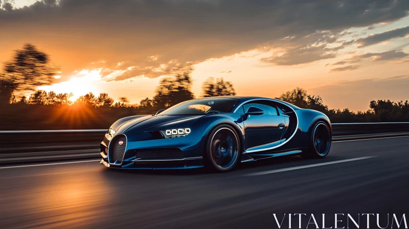 AI ART Elegance in Motion: Supercar at Sunset