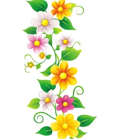 Vibrant Flower and Leaf Design