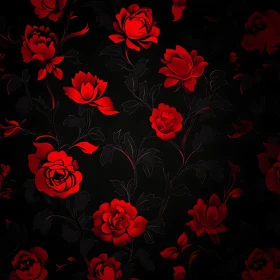 Red Roses Against Dark Backdrop