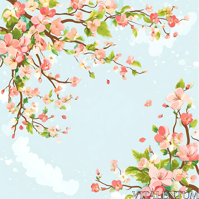 AI ART Spring Blossoms in Pastel Colors