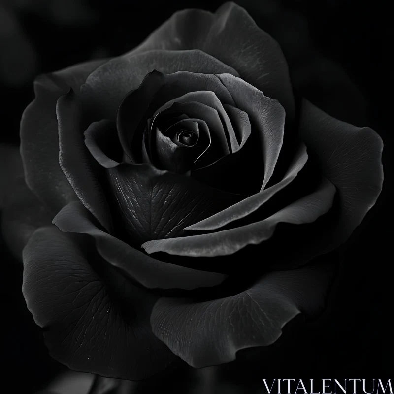 Monochrome Elegance: Black Rose AI Image