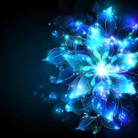 Mystical Luminescent Flower in Dark Setting