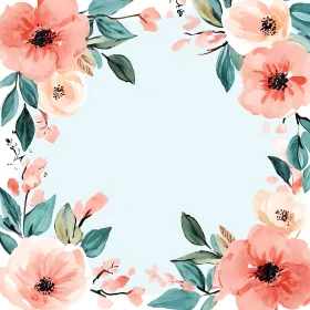 Pastel Watercolor Blossoms Frame