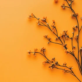 Orange Blossoms on Orange Background