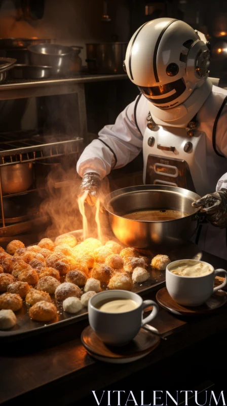 Robot Chef: A Culinary Concoction of Donuts AI Image