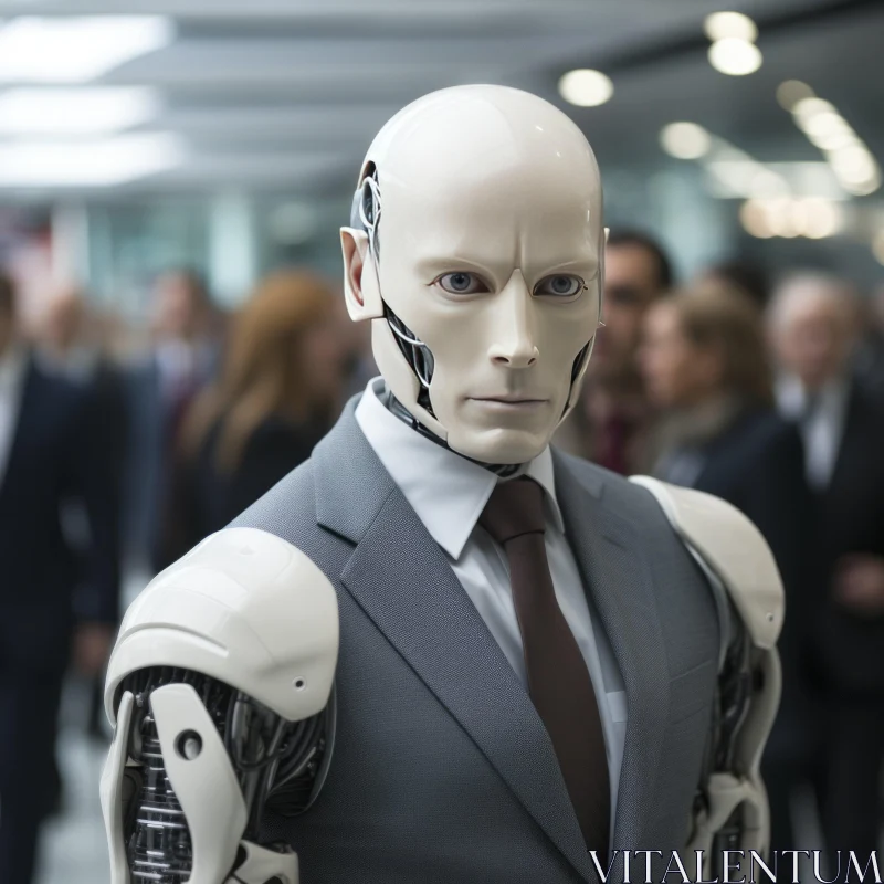Business Robot in Suit: A Fusion of AI and Humanity AI Image