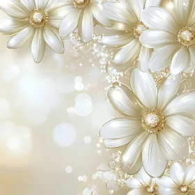 Sparkling Floral Design with White Petals