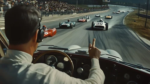 Classic Racing Action From a Driver's View