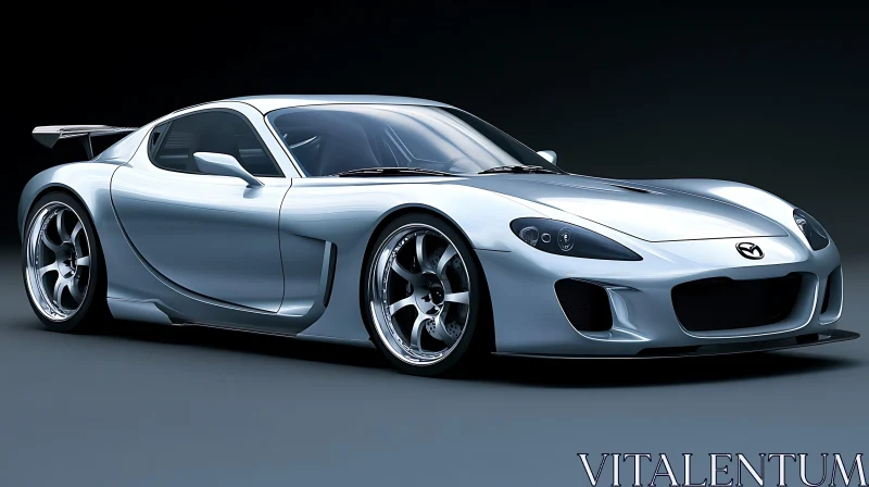 Stylish Modern Silver Sportscar AI Image