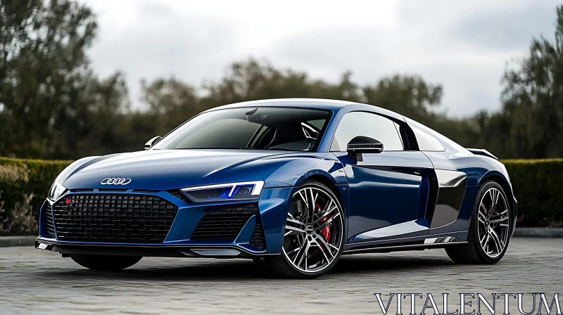 Sleek Blue Audi R8 - Ultimate Sports Car AI Image