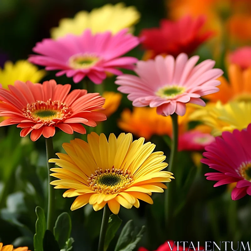 AI ART Vibrant Blooms of Gerbera Daisies