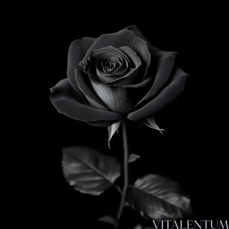 Mystery of a Black Rose AI Image