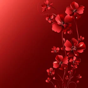 Artistic Red Floral Design