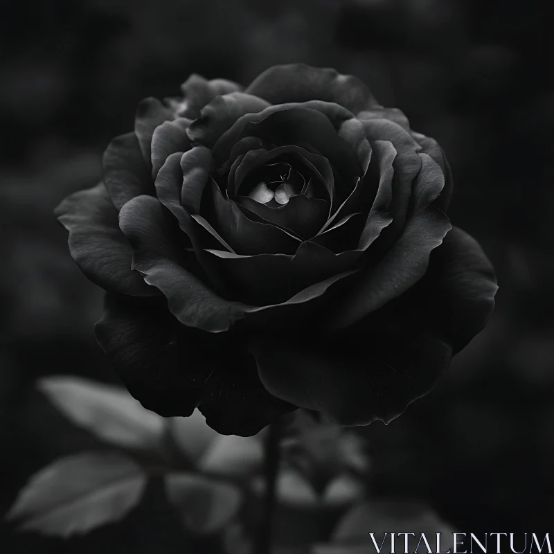 AI ART Mystical Black Rose