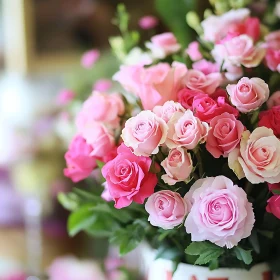 Elegant Pink Roses with Lush Green Foliage