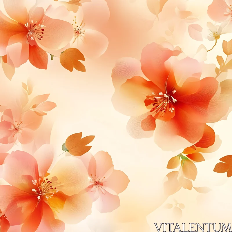 Pastel-Colored Flower Composition AI Image