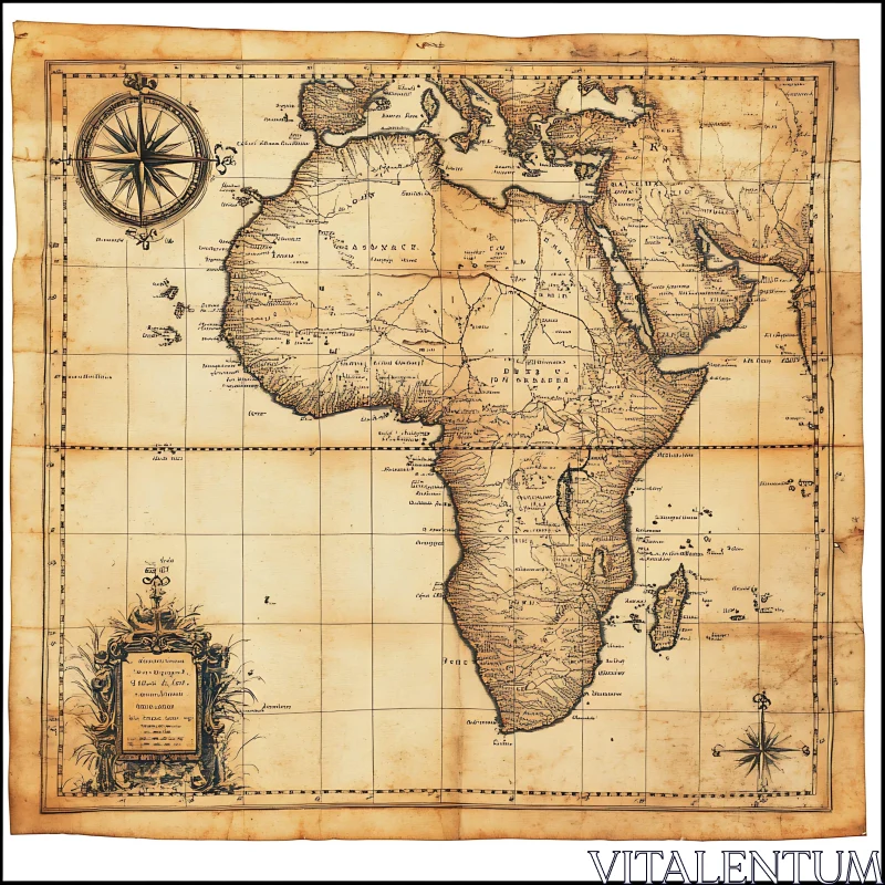 Historic Vintage Africa Map AI Image