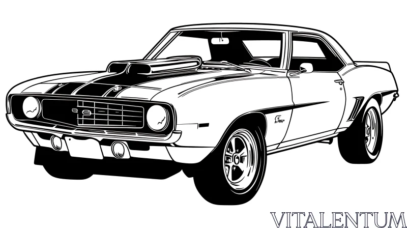 Vintage Muscle Car Illustration – Classic Automobile Art Vintage Muscle Car Illustration – Classic Automobile Art