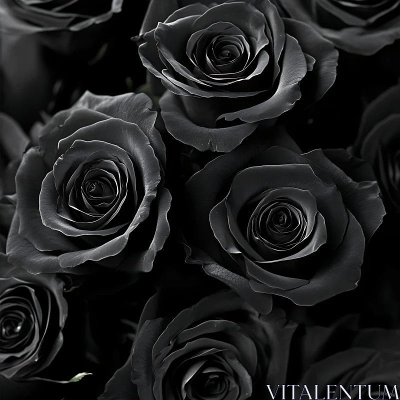 Monochrome Black Roses
