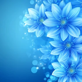 Ethereal Blue Floral Art