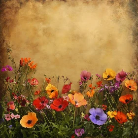 Vibrant Botanical Scene with Poppies and Anemones
