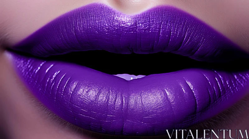 Captivating Purple Lipstick Portrait | Vibrant Pop Art AI Image