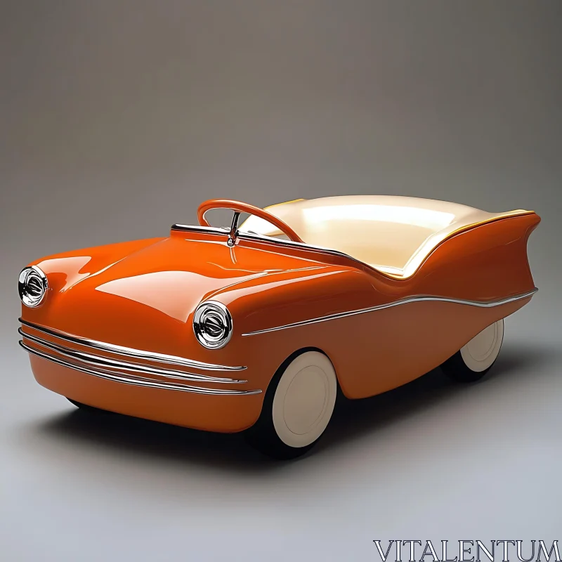 Retro Orange and Cream Car Design AI Image